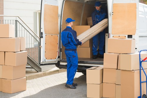 Packing boxes and protective materials prepared for a Crystal Palace move