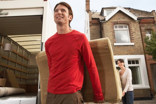 Removal van transporting furniture and boxes across Crystal Palace