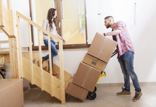 Commercial removals team handling office furniture