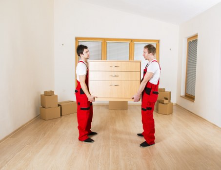 Commercial moving team handling office furniture in Crystal Palace